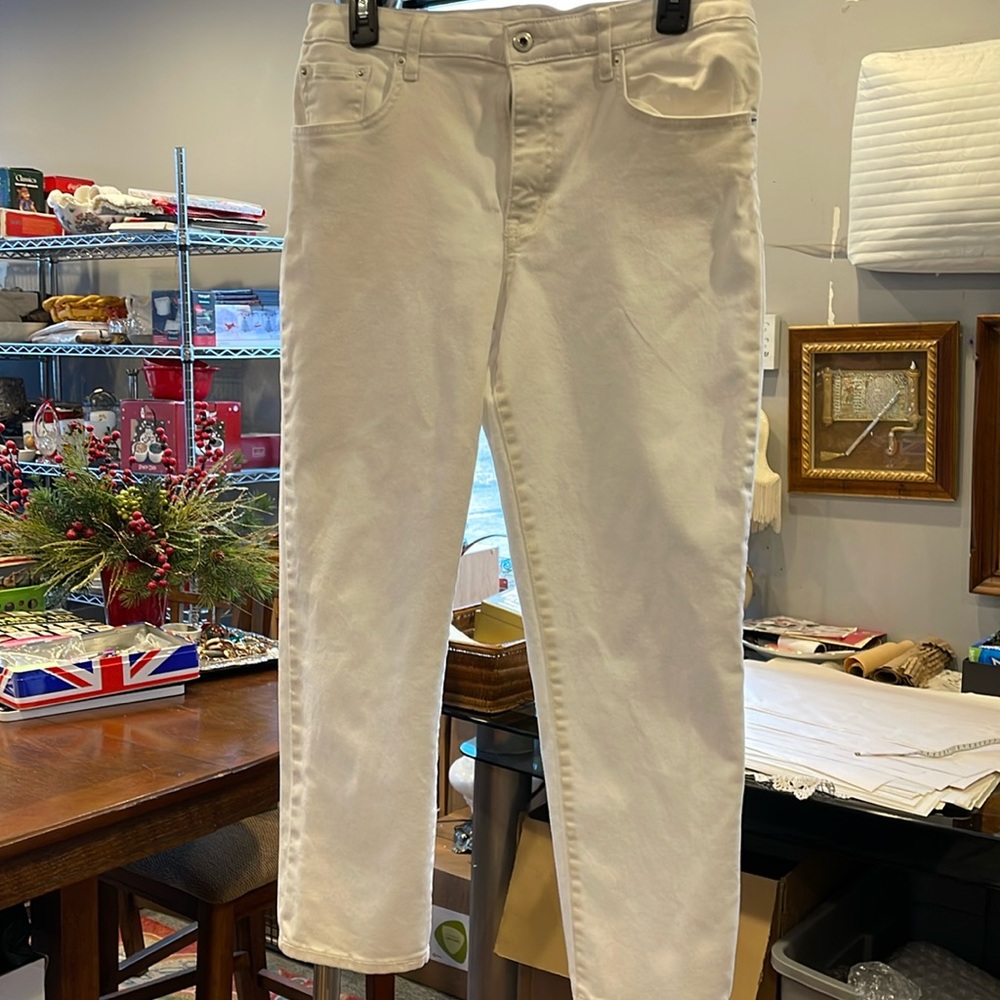 Ella Moss Junior 10/30 white denim jeans, high waist straight leg, casual